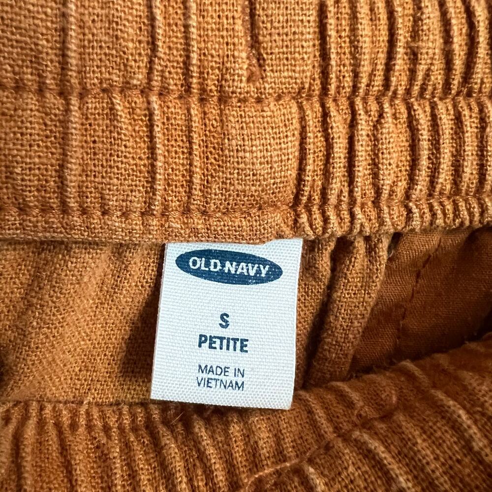 Old Navy Burnt Orange Linen Blend High-Waisted Straight Jogger Pants Size Small - Picture 5 of 10